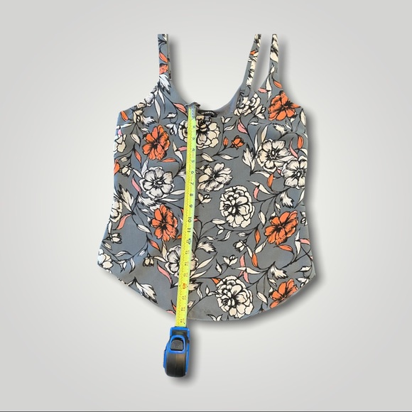 Le Chateau Dressy Grey Tank with Vibrant Flowers - Picture 3 of 6